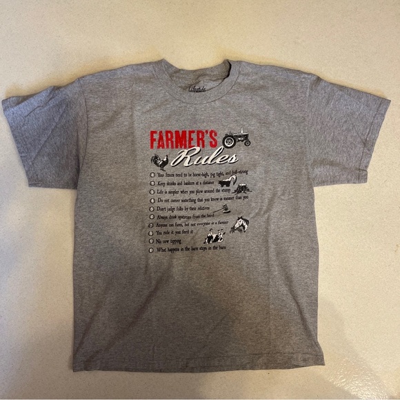 Farmer’s Rules gray graphic tee men’s size large. - Picture 1 of 4
